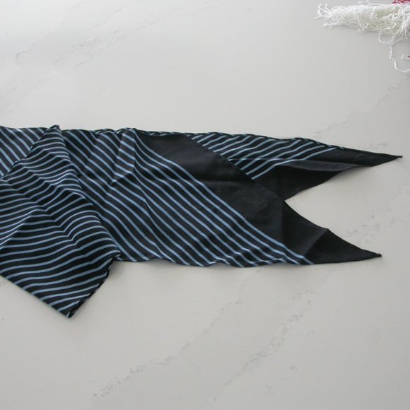 Blue and Black Striped Scarf - Picture 1 of 6